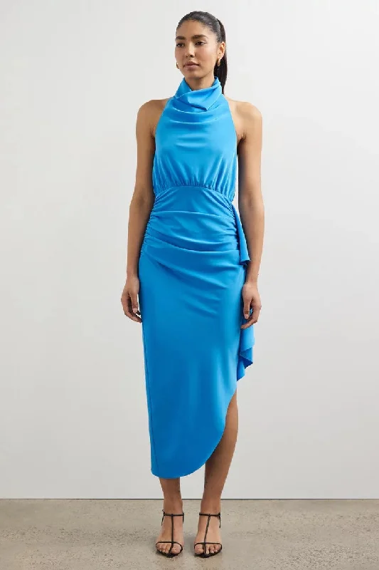 Ladies midi dress wool -Misha Esilda Midi Dress - Topaz Blue