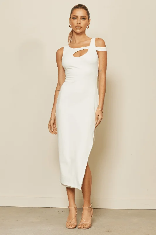 Ladies midi dress event -Lya Midi Dress - White