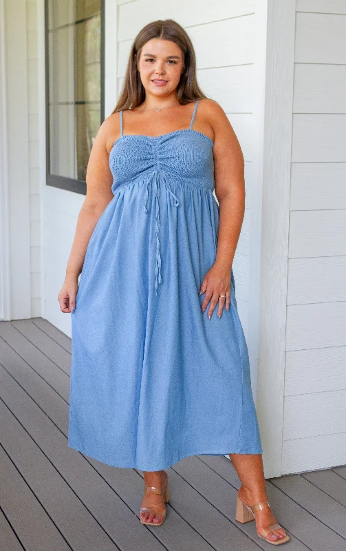 Women's maxi dress puff sleeve -Carolina in My Mind Maxi Dress