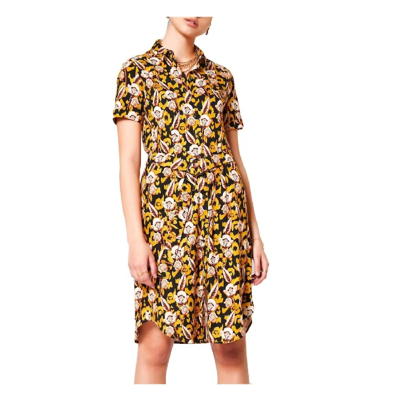 Women's shirt dress stretch -Wildflower Print Kim Shirt Dress In Multi