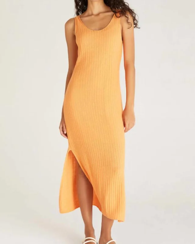 Ladies midi dress olive -Brayden Knit Midi Dress in Papaya | Papaya