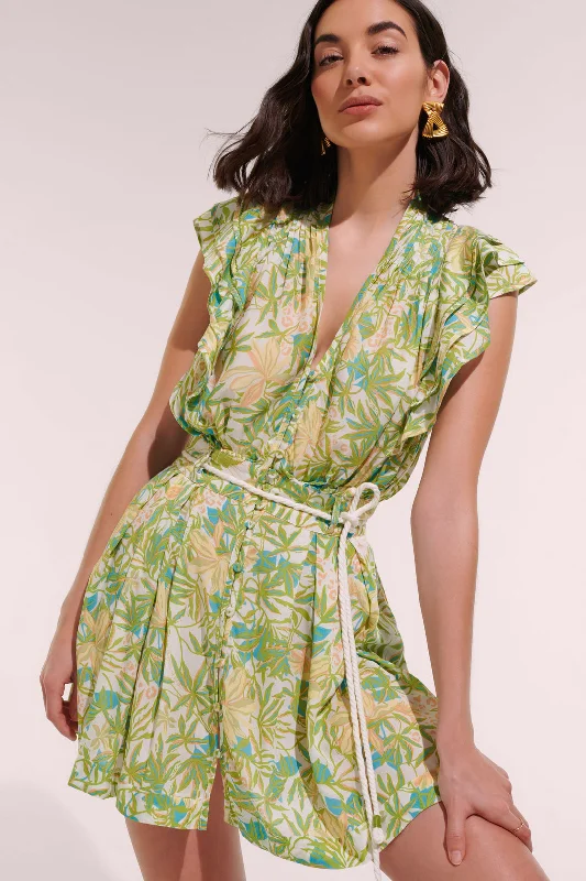 Women's mini dress warm -Mini Dress Bice Green Orchid