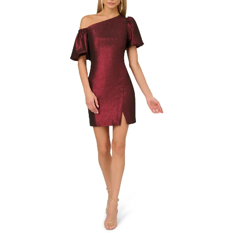 Ladies party dress cocktail -Womens Metallic Jacquard Cocktail And Party Dress