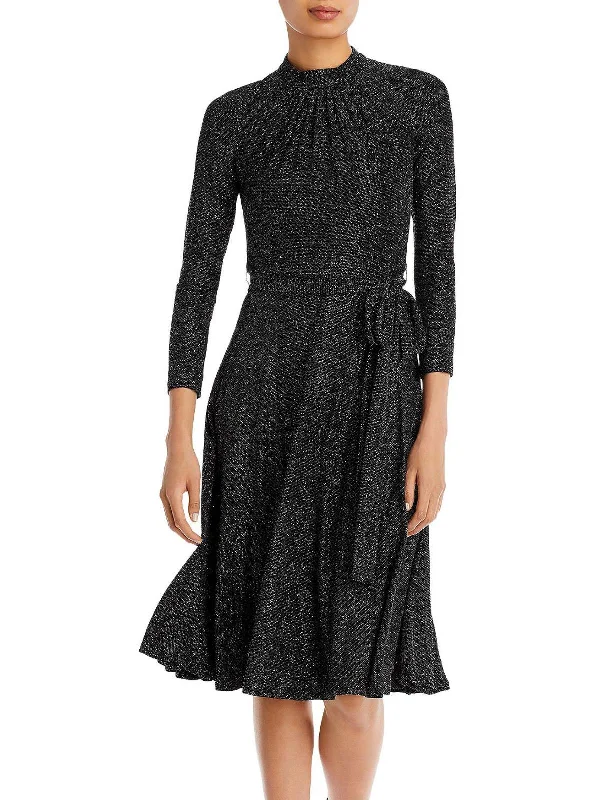 Ladies party dress sophisticated -Womens Glitter Mock Neck Cocktail and Party Dress