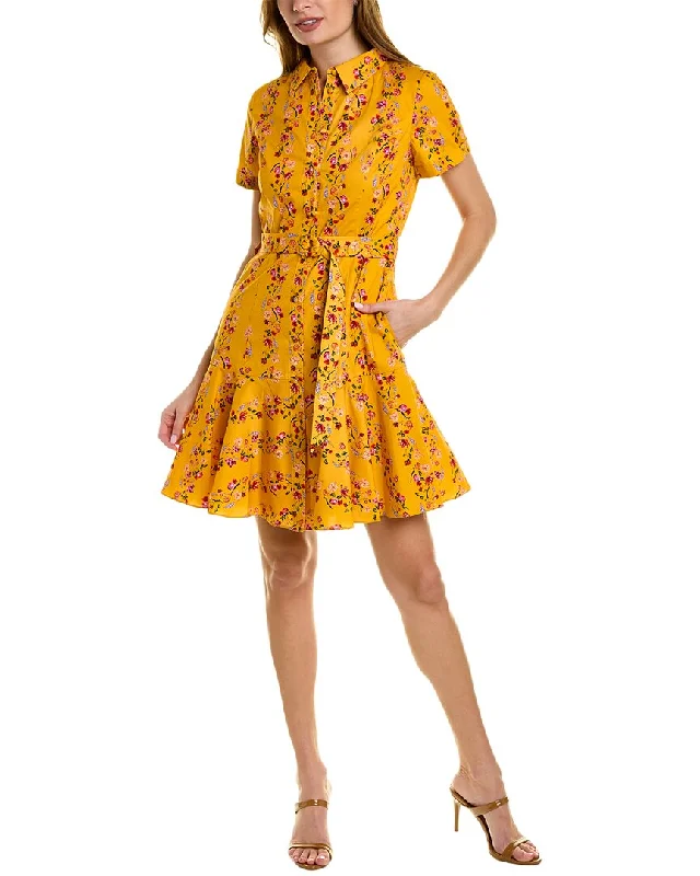 Women's shirt dress casual -Marchesa Notte Floral Shirtdress