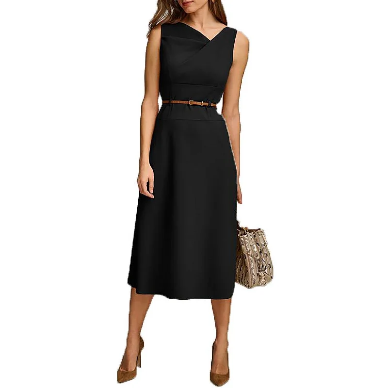 Ladies sleeveless dress blush -Womens Business Casual Sleeveless Wear To Work Dress