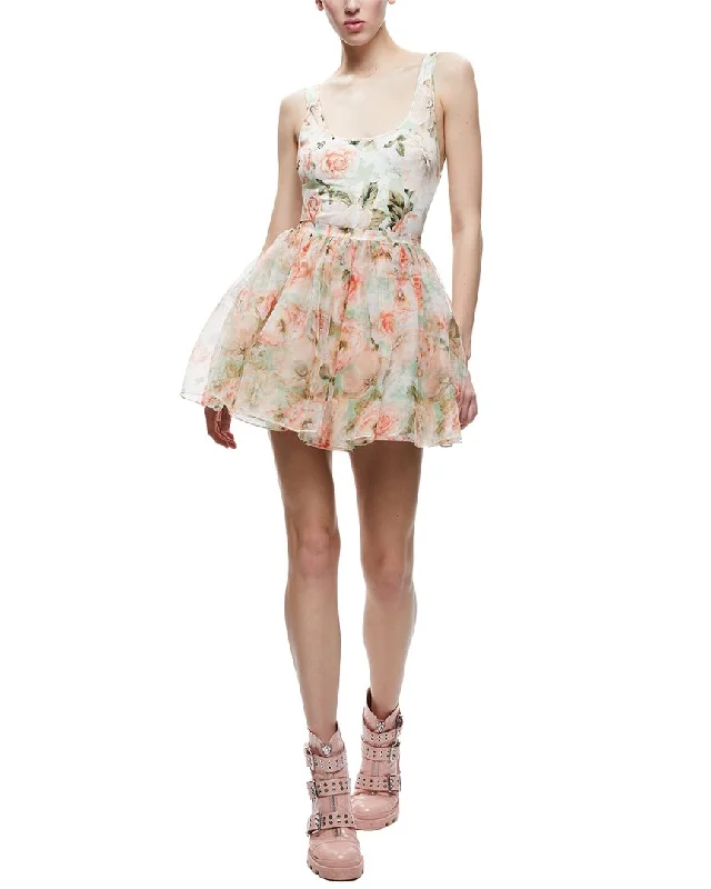 Ladies party dress rose -alice + olivia Chara Silk Party Dress