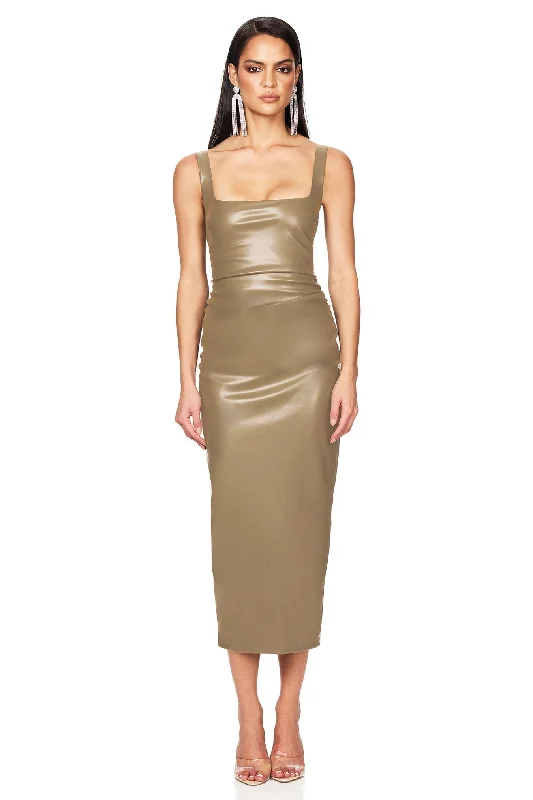 Ladies midi dress rehearsal -Nookie Off Duty Midi Dress - Khaki