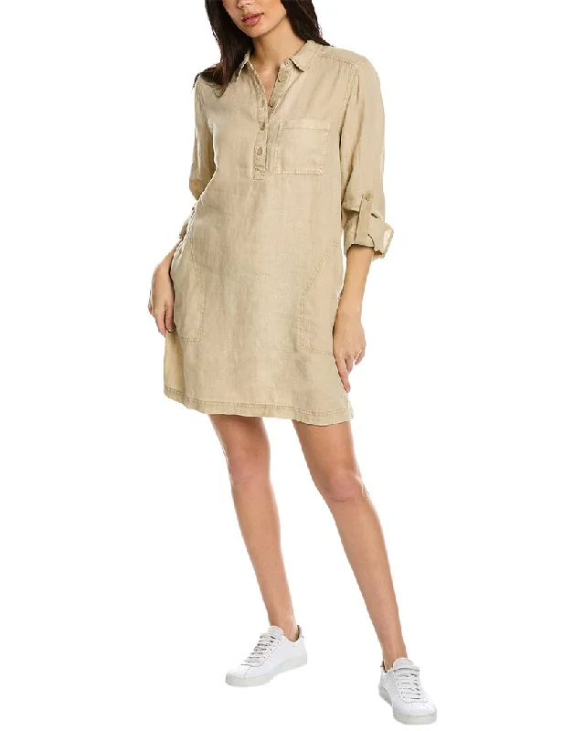 Women's shirt dress silk -Michael Stars Eleanor Utility Linen Shirtdress