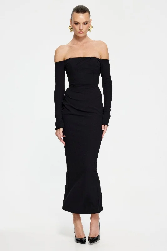 Ladies midi dress awards night -Kristie Midi Dress - Black