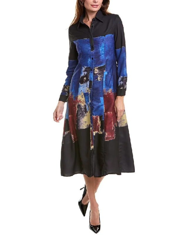 Women's shirt dress holiday -YAL New York Printed Shirtdress