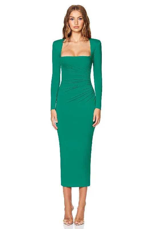 Ladies midi dress stylish -Nookie Dare Midi Dress - Emerald