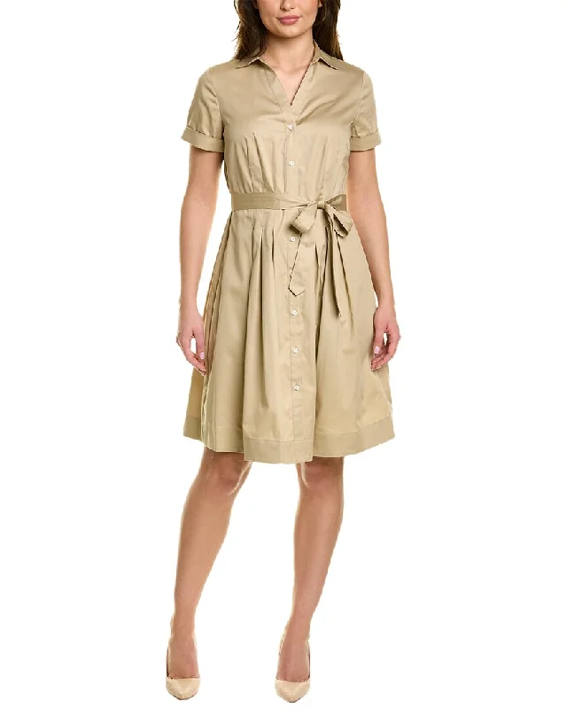 Women's shirt dress date night -Brooks Brothers Pleated Shirtdress