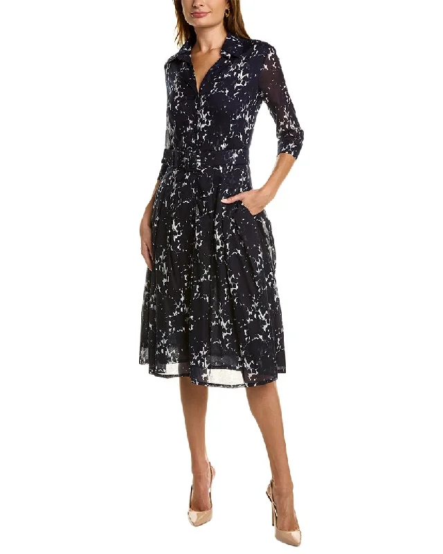 Women's shirt dress shiny -Samantha Sung Audrey 2 3/4-Sleeve Shirtdress