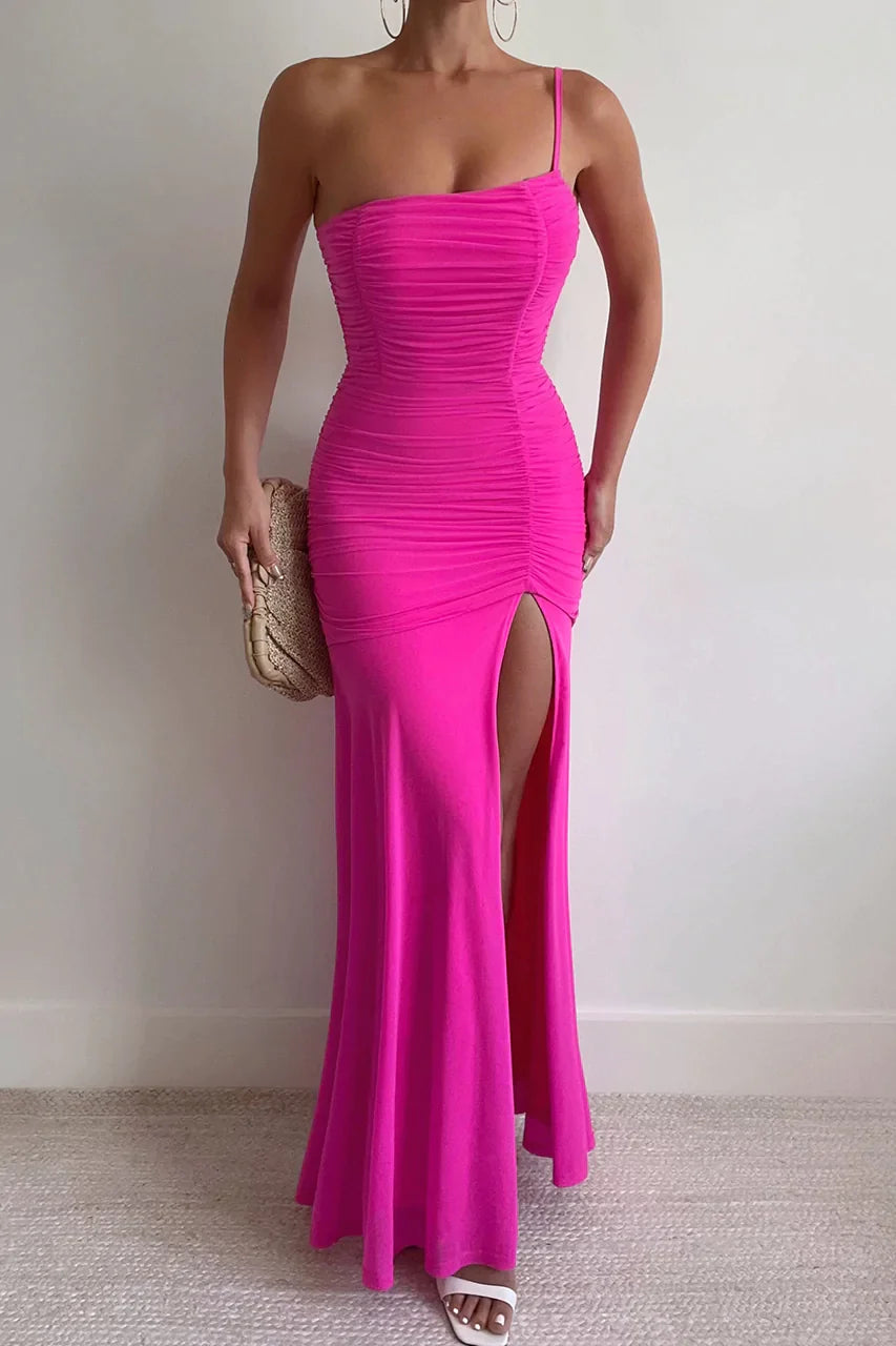 Women's maxi dress fall -Mara Maxi Dress - Pink