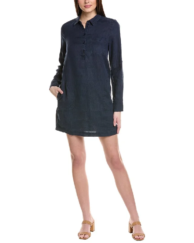 Women's shirt dress distressed -Michael Stars Eleanor Utility Linen Shirtdress