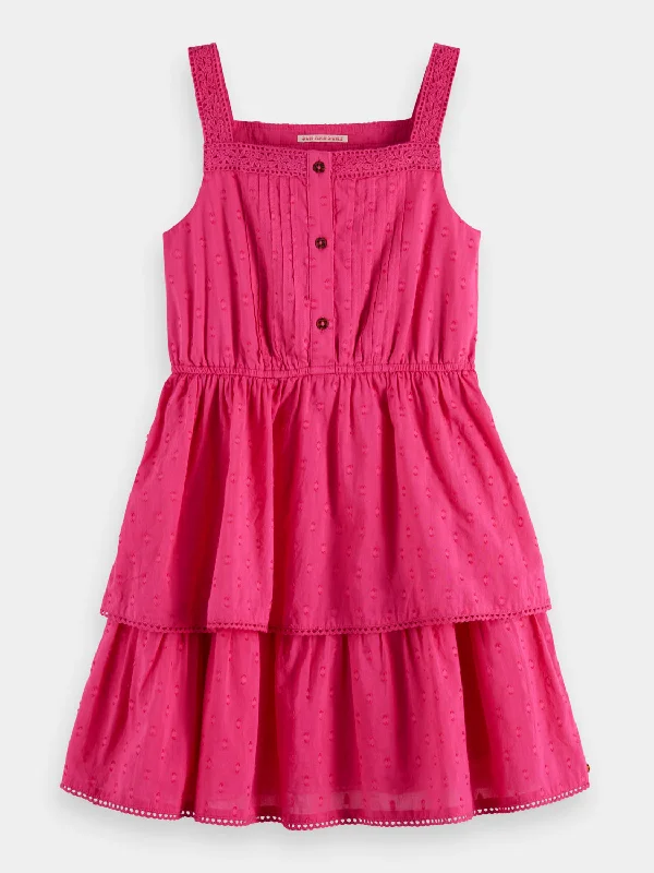 Ladies sleeveless dress breezy fit -Kids - Sleeveless clip jacquard dress