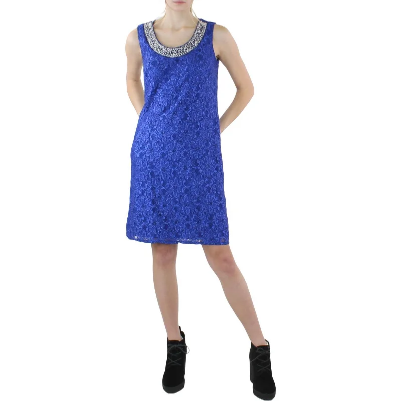 Ladies sleeveless dress formal -Womens Lace Sleeveless Cocktail Dress