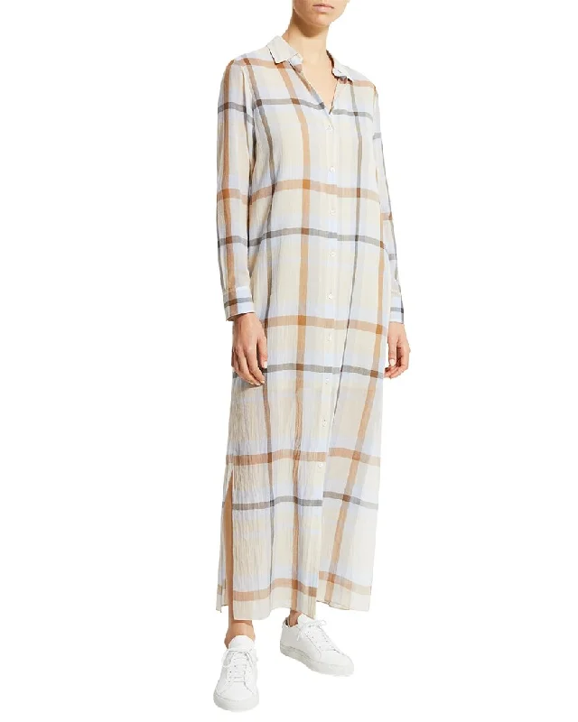 Women's shirt dress patchwork -Theory Juno Slim Shirtdress