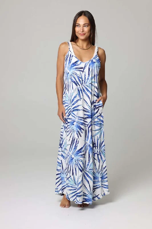 Women's maxi dress loose fit -Palmilla Strappy Maxi Dress