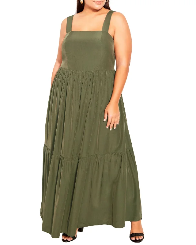 Women's maxi dress feminine -Willow Maxi Dress | Olive Green