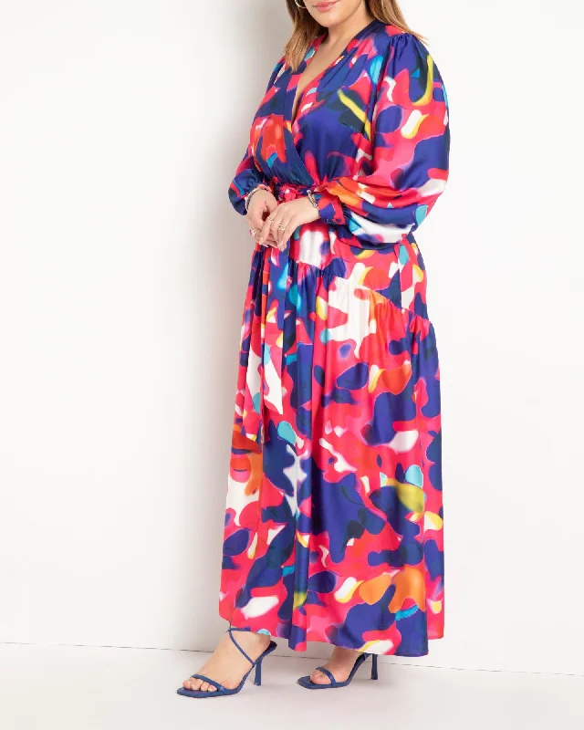 Women's maxi dress marble print -Printed Maxi Dress | Kaledoscope Blur