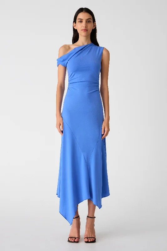 Ladies midi dress concert -Misha Alma Jersey Midi Dress - Cornflower Blue