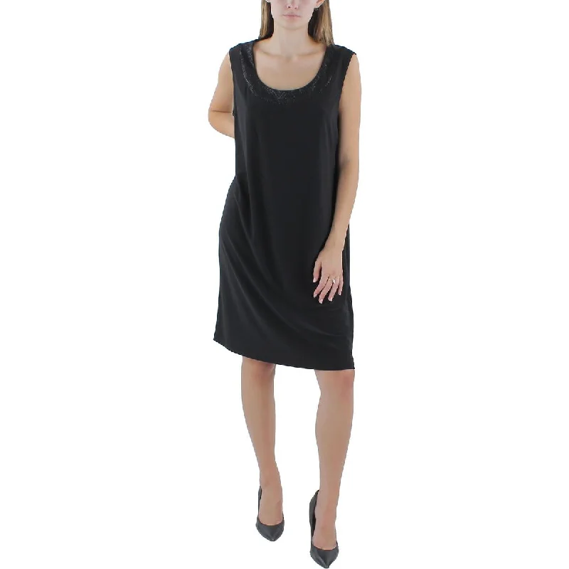 Ladies sleeveless dress cruise -Womens Knit Sleeveless Sheath Dress