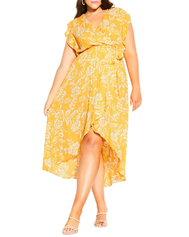 Women's maxi dress pageant -Piper Golden Floral Maxi Dress | Yellow / White