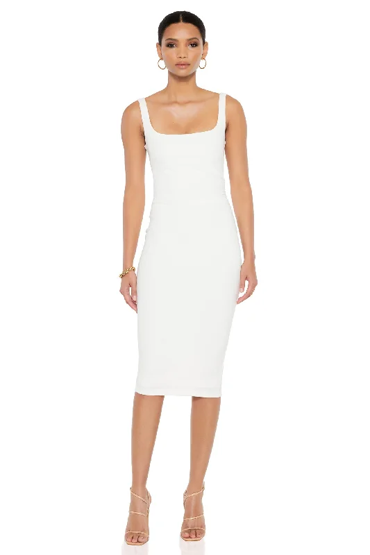 Ladies midi dress trendy -Nookie Glory Midi Dress - Ivory