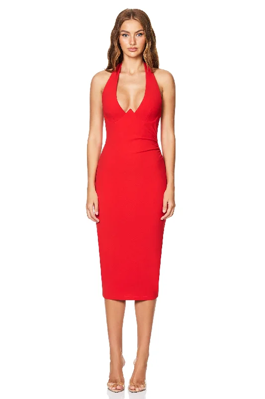 Ladies midi dress mint -Nookie Cinema Midi Dress - Cherry