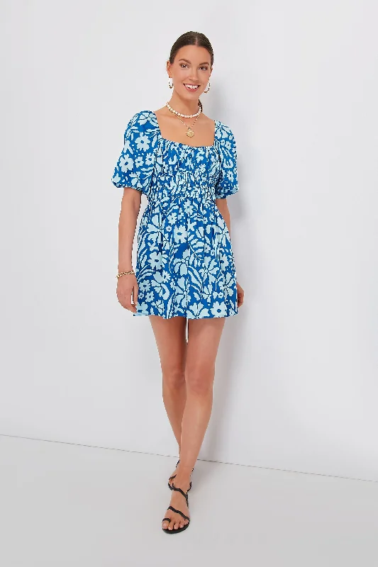 Women's mini dress statement -Blue Sidra Floral Marinelli Mini Dress