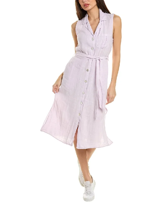 Women's shirt dress spread collar -Bella Dahl Pocket Linen-Blend Shirtdress