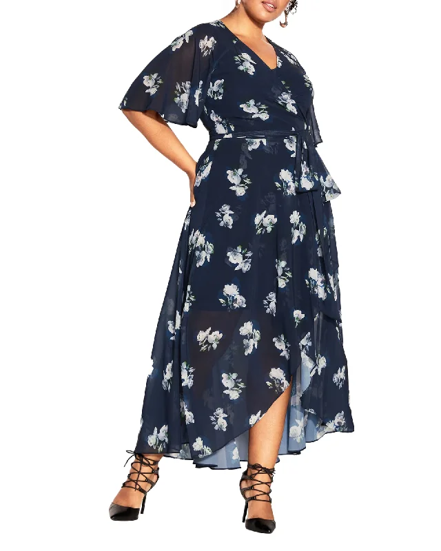 Women's maxi dress strapless -Enthral Me Maxi | Navy Bouquet