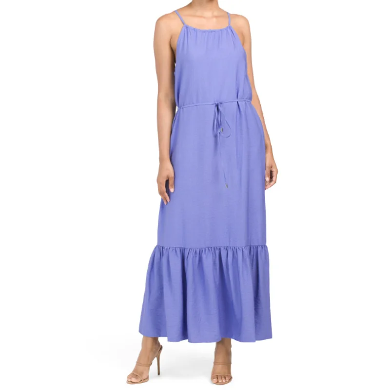 Women's maxi dress eco friendly -Anne Klein Women's Tiered Hem Self Sash Cami Maxi Dress