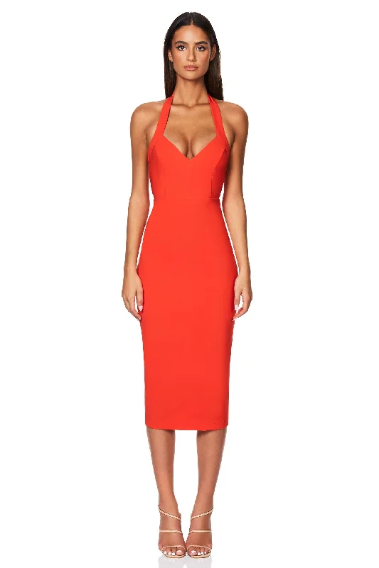 Ladies midi dress vibrant -Nookie Love Affair Midi Dress - Tangerine