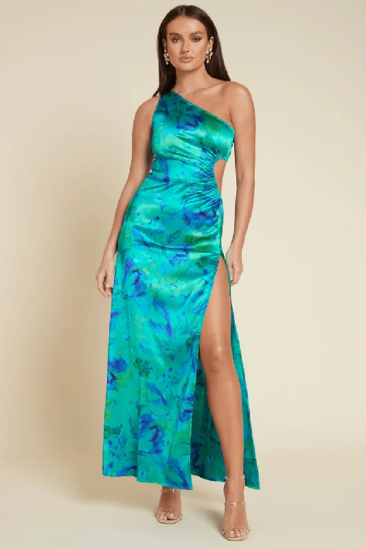 Women's maxi dress ombre -Lexa Maxi Dress - Blue Floral