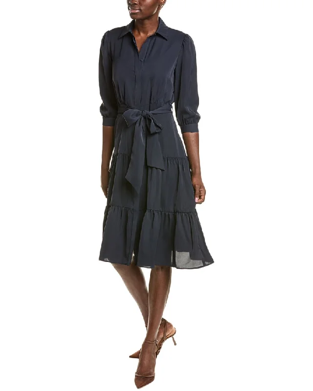 Women's shirt dress high low -Nicole Miller Shirtdress