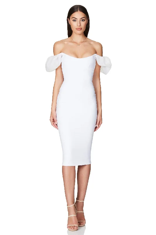 Ladies midi dress charity event -Nookie Eleganza Midi Dress - White