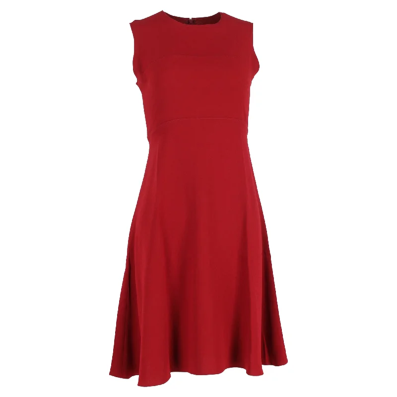 Ladies sleeveless dress everyday -Joseph Knee-Length Sleeveless Skater Dress in Red Viscose