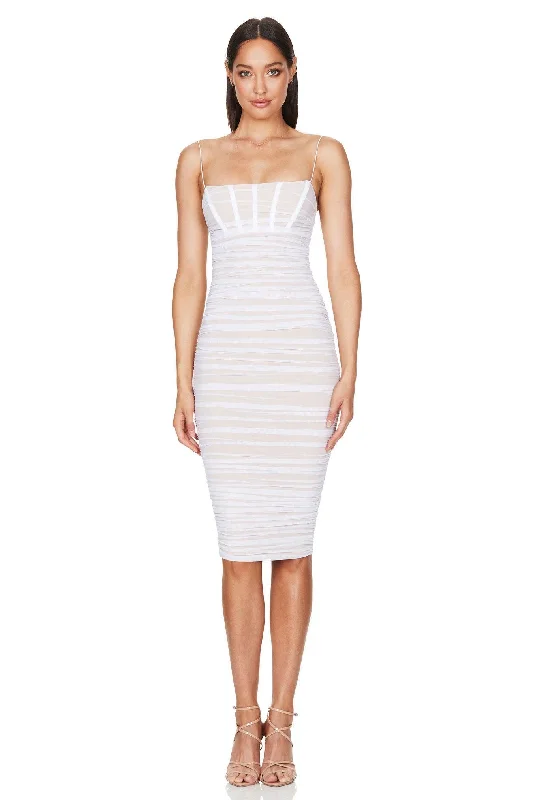 Ladies midi dress belted -Nookie Eden Midi Dress - White