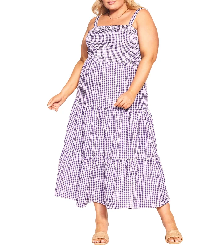 Women's maxi dress wrap -Sydney Gingham Maxi Dress | Petunia Gingham