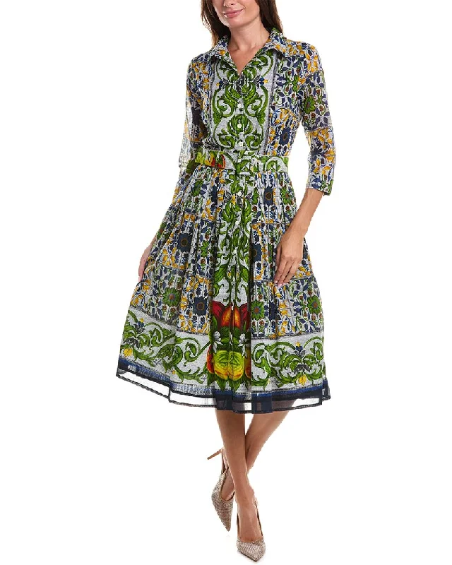 Women's shirt dress high neck -Samantha Sung Audrey Shirtdress