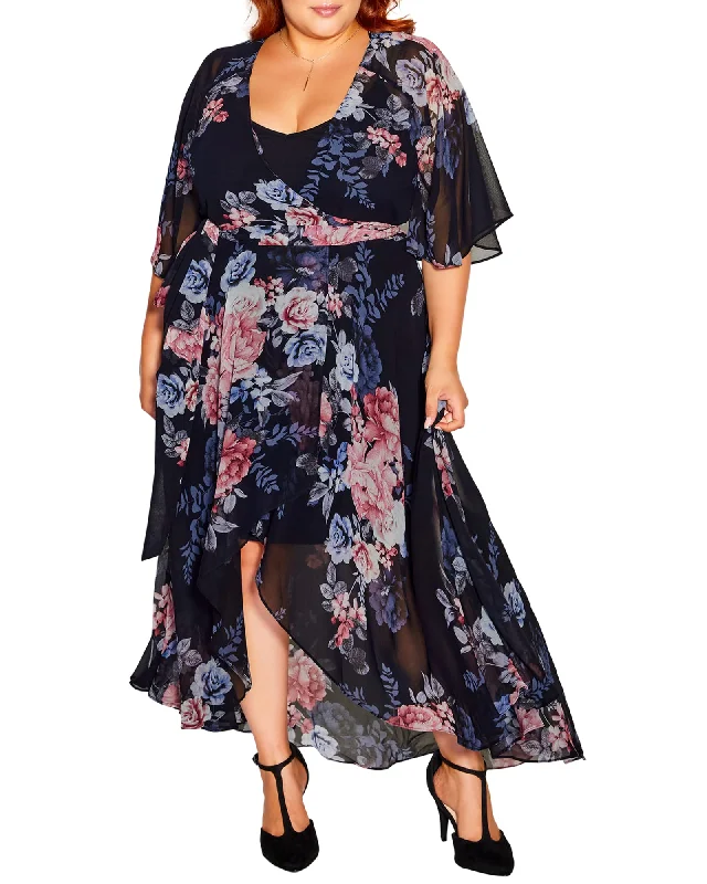 Women's maxi dress 70s style -Lillian Maxi Dress | Magnetizing Floral