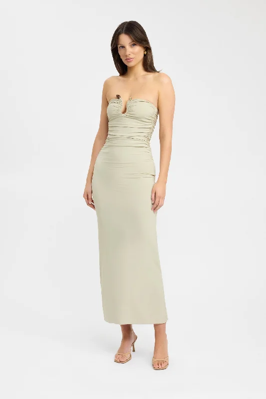 Women's maxi dress flared skirt -Tayla Trim Maxi Dress