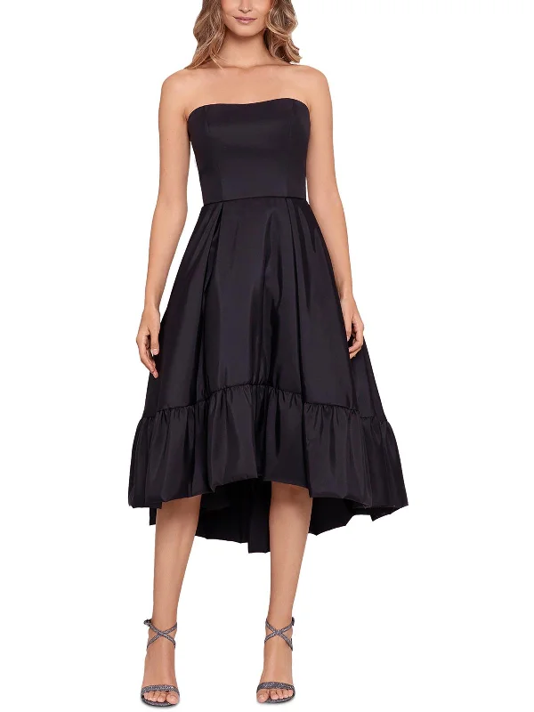 Ladies party dress dramatic -Womens Taffeta Bubble Hem Cocktail and Party Dress