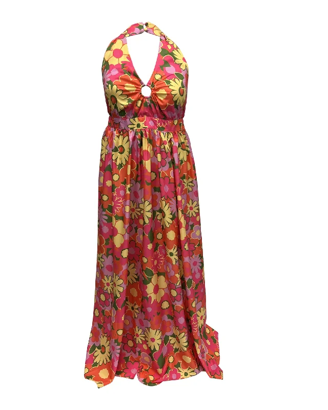 Women's maxi dress pastel blue -Smak Parlour Pink & Orange Floral Halter Maxi Dress | Pink, Floral, Orange