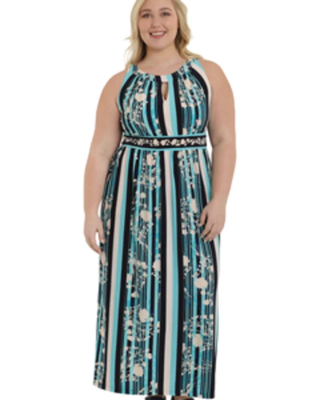 Women's maxi dress grunge -Rory Halter Maxi Dress | AQUA NAVY