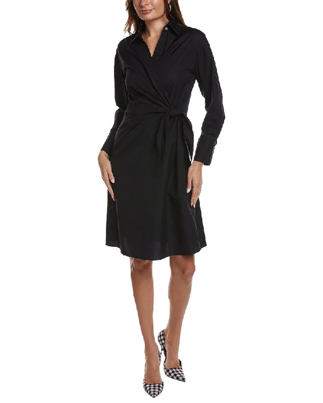 Women's shirt dress oversized -Vince Wrap Bodice Shirtdress