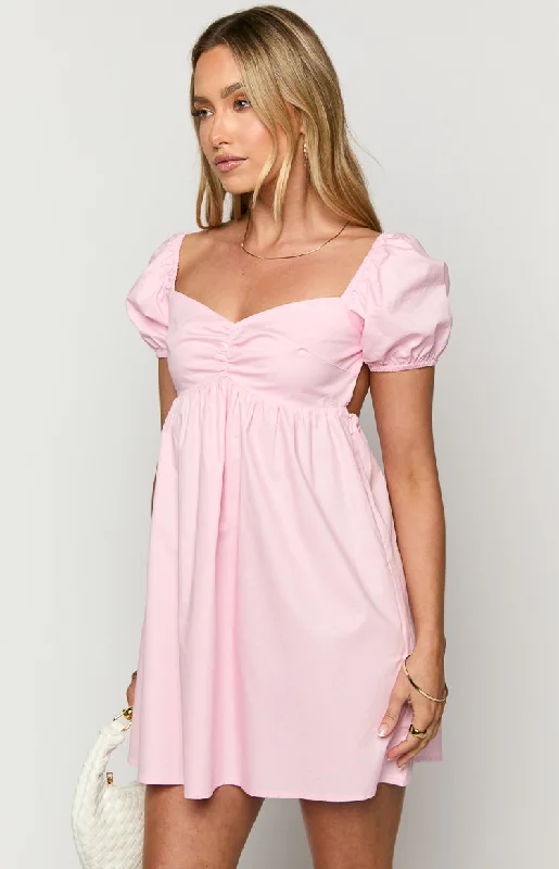 Women's mini dress shift -Clara Pink Mini Dress